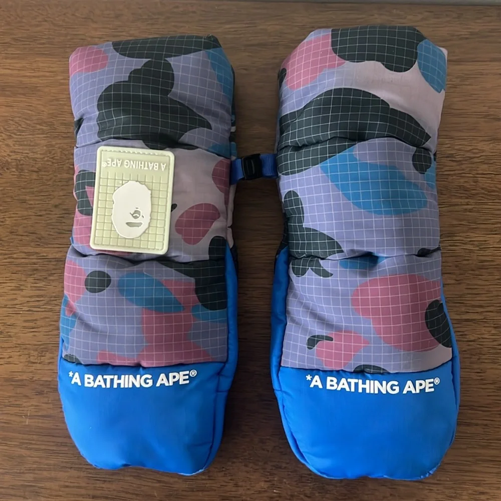 Kids Camouflage Mittens - Blue and Purple